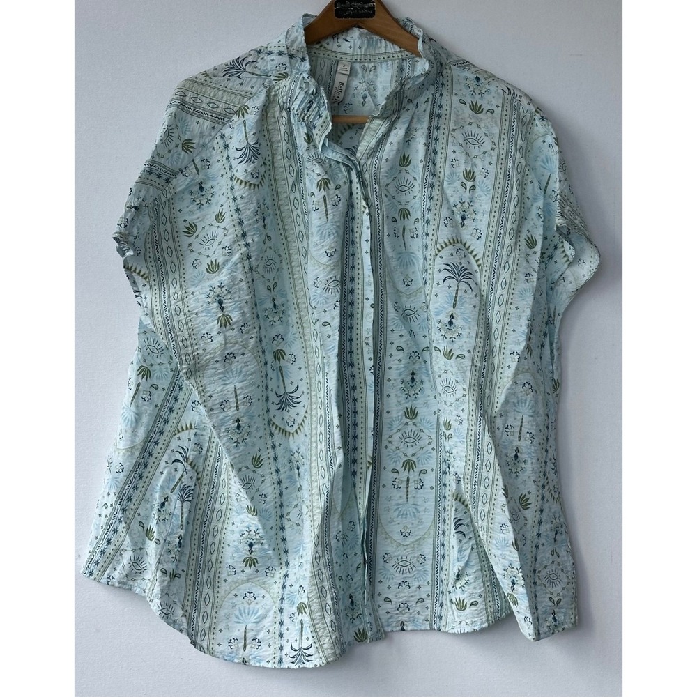 Belle Isle Torrid Button Up Boho Top Prairie Shirt Womens 2X Blue Excellent